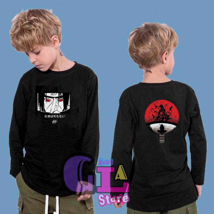 Gambar kaos tangan panjang anak/kaos naruto itachi Uchiha - Hitam, M dari G.L.A CLOTHING undefined Tokopedia