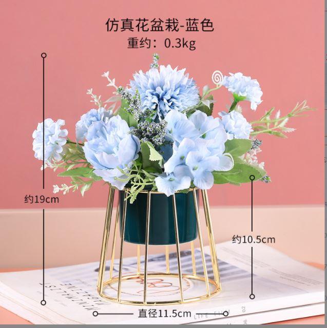 Gambar Pajangan bunga vas Flower Palsu Artificial Dekroasi rumah Home Decor - Biru Muda dari Homvie undefined Tokopedia