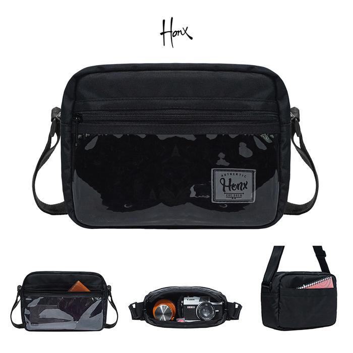 Gambar HONX 012 - Tas kamera selempang sling bag mirrorless dslr ipad mini hp - 012 BLACK dari Honx Store undefined Tokopedia
