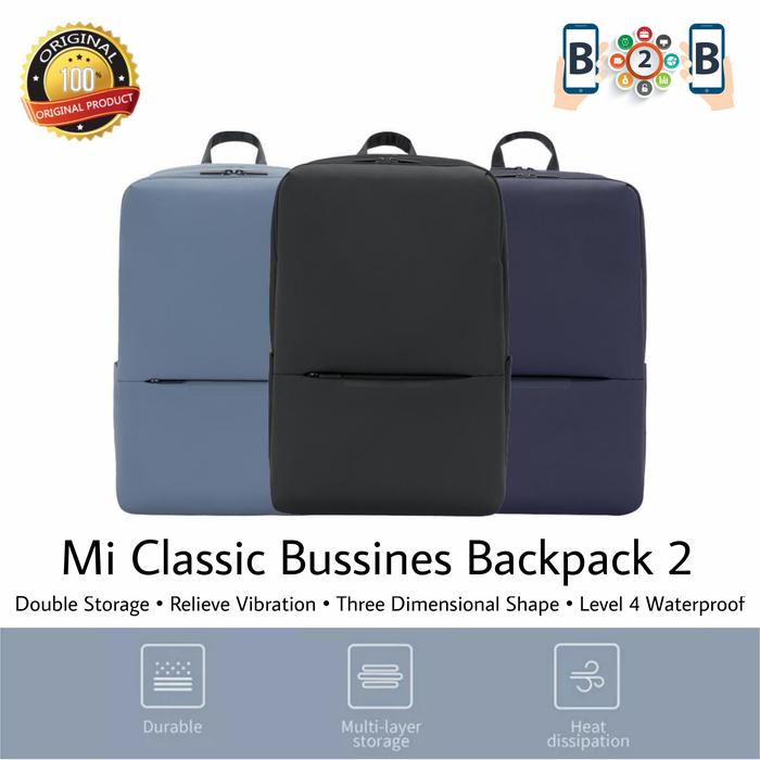Gambar Mi Bag Mi Classic Bussines Backpack 2 Tas Ransel - Hitam dari b2b mobile undefined Tokopedia