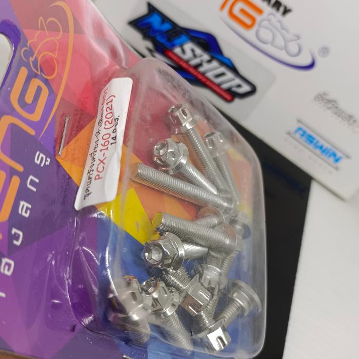 Gambar Baut probolt baut CVT pcx 160 set heng original 2 kunci flower gs1 pre - gs1 chrome, pcx 160 isi 14 dari NJ_shop accesories undefined Tokopedia