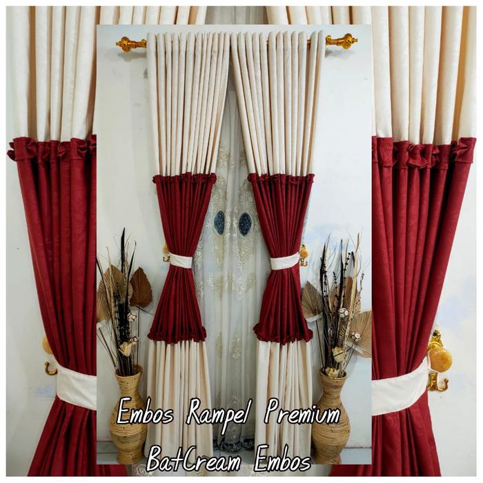 Gambar gorden tirai pintu jendela polos embos premium mewah - bata-cream dari konveksi gorden solo undefined Tokopedia
