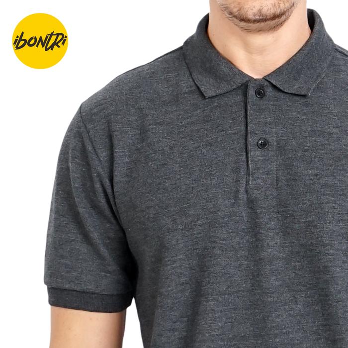 Gambar Baju Kaos Kerah Polos Pria I Kaos Polo Shirt Pria Premium IBONTRI - Grey 2T, M dari ibontri undefined Tokopedia