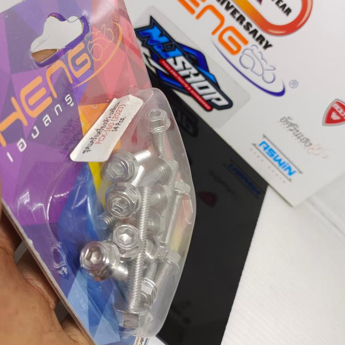Gambar Baut probolt baut CVT pcx 160 set heng original 2 kunci flower gs1 pre - hexagon chrome, pcx 160 isi 14 dari NJ_shop accesories undefined Tokopedia