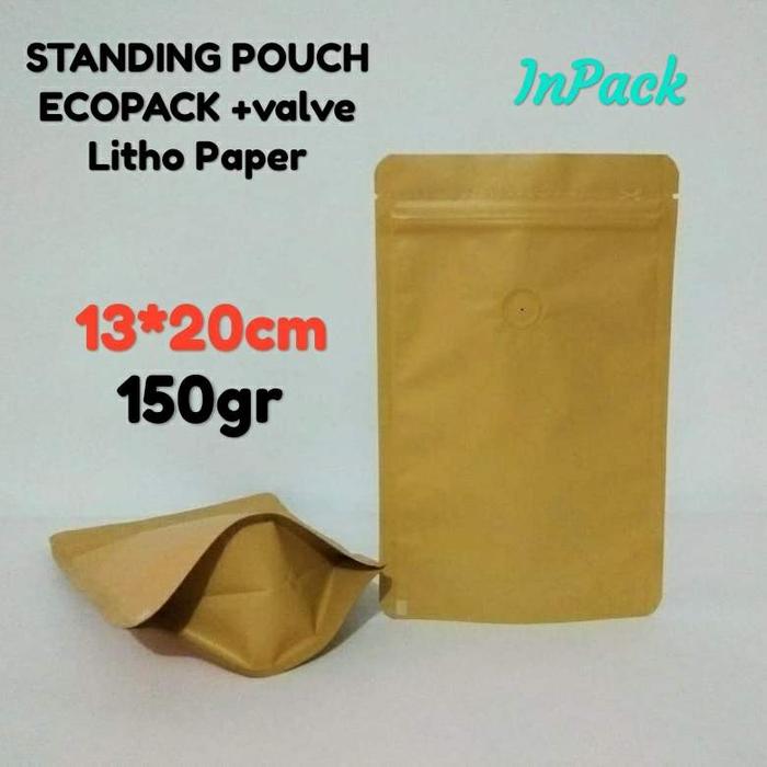 Gambar standing pouch Alumunium foil 150gr kopi +valve - Cokelat dari fifi kemasan undefined Tokopedia
