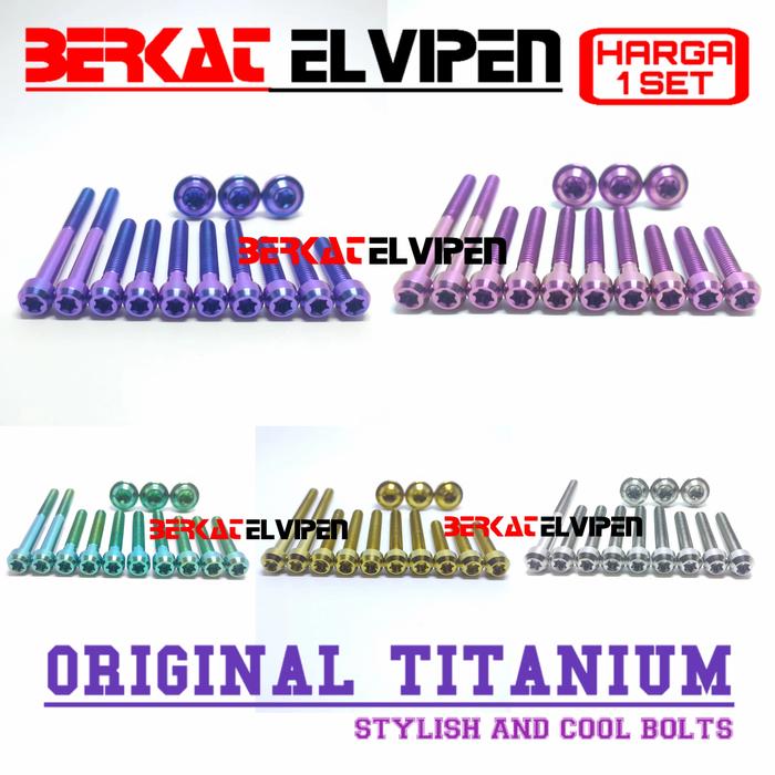 Gambar Baut Titanium Set Cvt Vario 125 150 Old New 2018 Up - Campur Head, Black dari Berkat_Elvipen undefined Tokopedia