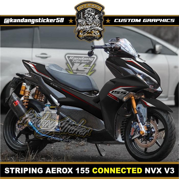 Gambar Striping Aerox 2020 connected Nvx Malaysia Sunmori - Hitam 1, Sesuai Gambar dari KandangSticker undefined Tokopedia