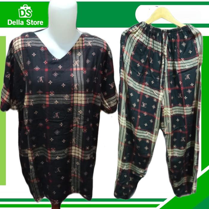 Gambar setelan celana wanita andin rayon - Hitam dari toko della store undefined Tokopedia