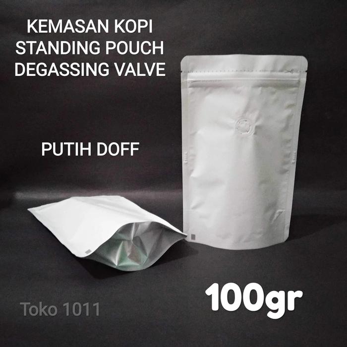 Gambar standing pouch Alumunium foil 150gr kopi +valve - Putih dari fifi kemasan undefined Tokopedia