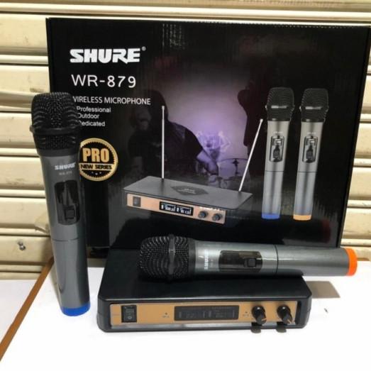 Jual Mic Wireless Shure WR879 WR 879 UHF 2 Mic Pegang Handheld Mic NEW