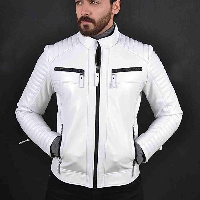 Gambar jaket kulit asli domba, jaket kulit berkualitas super asli garut - Putih, XXXL dari Alfatih jaket kulit garut undefined Tokopedia