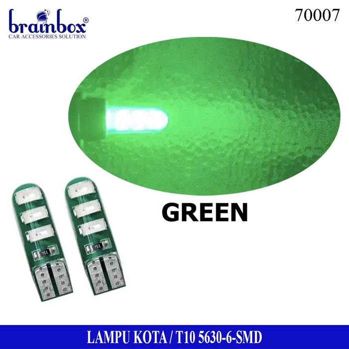 Gambar Lampu Senja Kota T10 5630-6SMD Lampu Kecil Mobil Bagasi Platform Atap - Hijau dari Brainbox Car and Home undefined Tokopedia