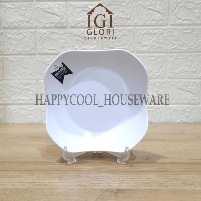 Gambar GLORI Premium Melamin 16x16x4cm | Mangkok Makan Gelombang 7in Y4215 - Putih dari HappyCool Houseware undefined Tokopedia