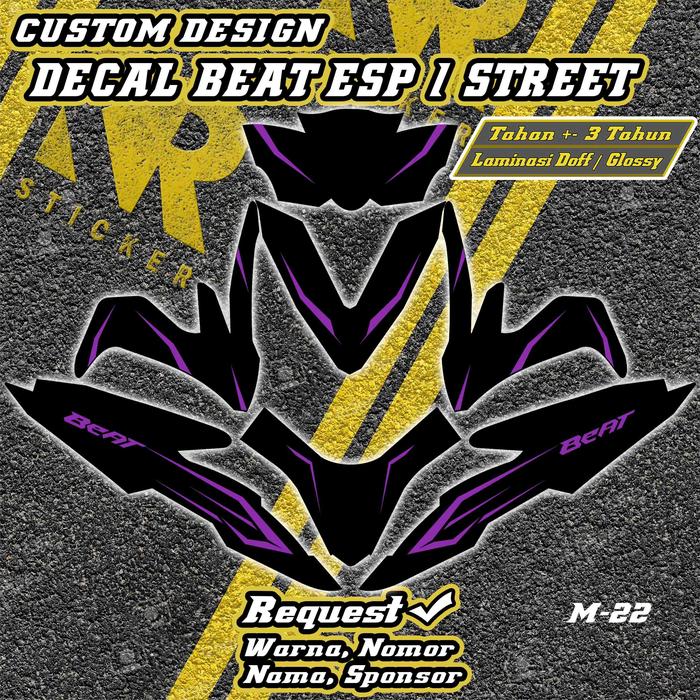 Gambar Stiker decal beat esp / beat street fullbody Custom Desain M22 - Ungu dari KR Sticker Custom undefined Tokopedia