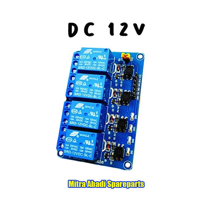 Gambar Optocoupler 4 Channel Relay Module DC 5V / DC 12V - DC 12V dari Mitra Abadi Spareparts undefined Tokopedia