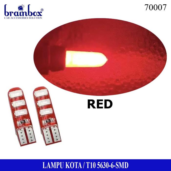 Gambar Lampu Senja Kota T10 5630-6SMD Lampu Kecil Mobil Bagasi Platform Atap - Merah dari Brainbox Car and Home undefined Tokopedia
