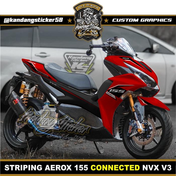 Gambar Striping Aerox 2020 connected Nvx Malaysia Sunmori - Merah, Sesuai Gambar dari KandangSticker undefined Tokopedia