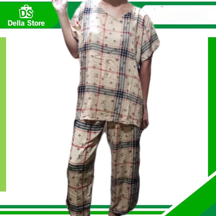 Gambar setelan celana wanita andin rayon - cream dari toko della store undefined Tokopedia