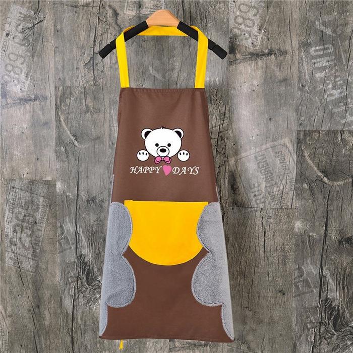 Gambar Apron Celemek Masak Anti Air dan Anti Minyak Waterproof Motif Beruang - Beruang Coklat dari Neo Shopping Mall undefined Tokopedia