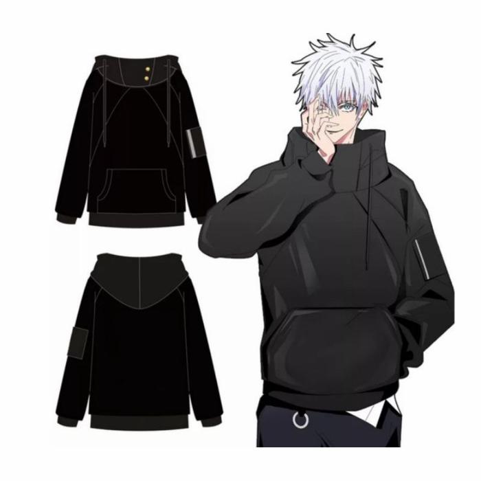 JAKET SWEATER HOODIE JUJUTSU KAISEN GOJO SATORU MOVIE ZERO Hitam, M