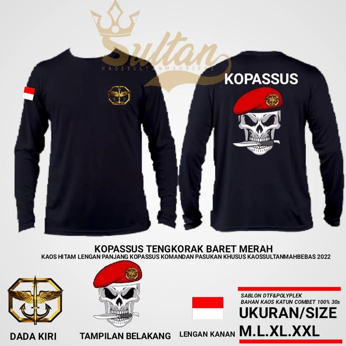 Gambar BAJU KOPASSUS//KAOS KOPASSUS - Hitam, M dari Kaos Sultan Mah Bebas undefined Tokopedia