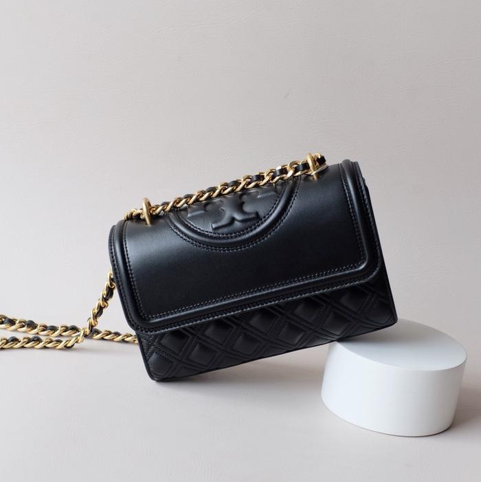 Jual Tory burch fleming small convertible shoulder bag black