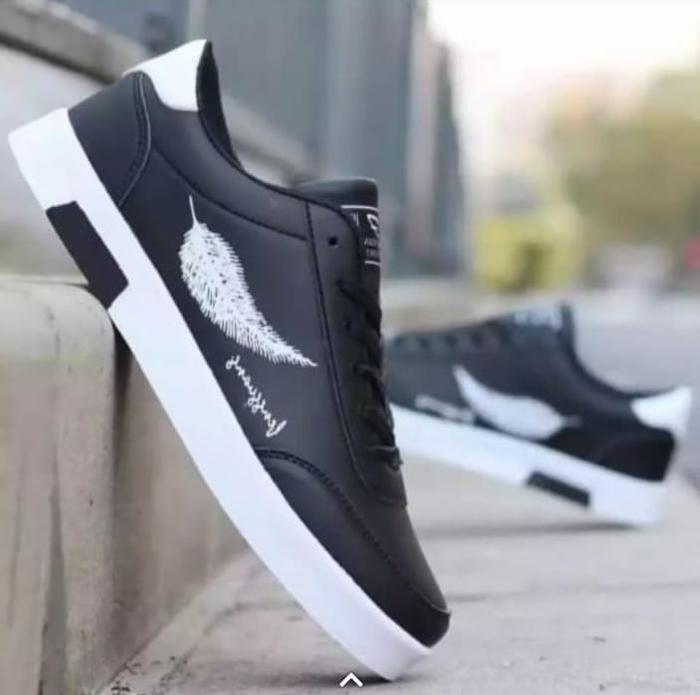 Gambar sepatu pria wanita sneakers jimmy official ss senji motif daun keren - Hitam, 41 dari Jimmy Official Store undefined Tokopedia