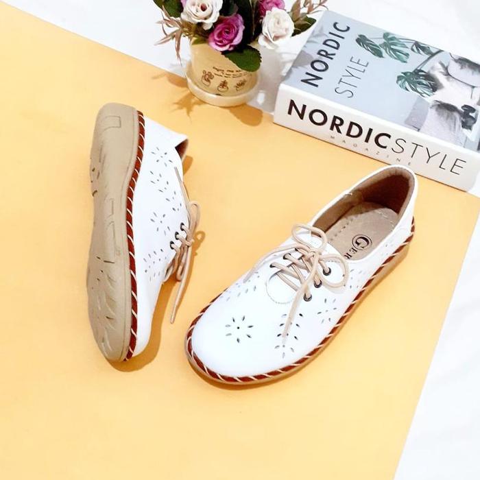 Gambar SEPATU WANITA CASUAL KULIT ASLI GARUT MODEL KIKER TERBARU ORIGINAL - Putih, 37 dari MDM Leather undefined Tokopedia