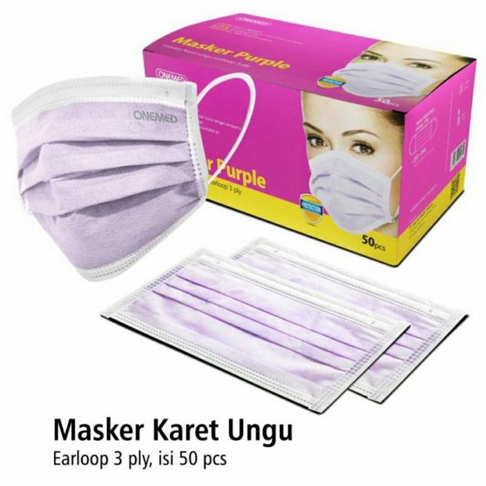 Gambar masker medis onemed 3 ply isi 50 - Ungu dari healthy and bright undefined Tokopedia