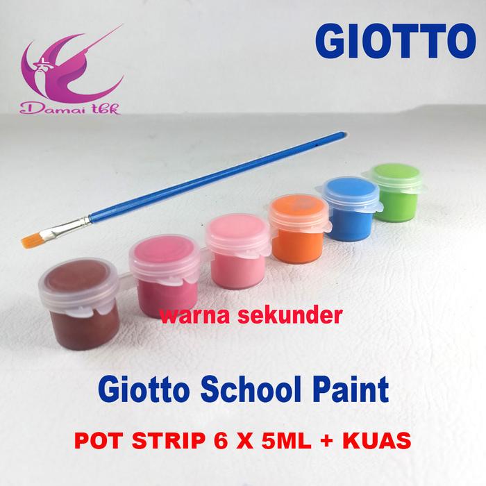 Gambar Giotto School Paint Set 6 warna x 5ml dan kuas - sekunder dari damai-tbk undefined Tokopedia