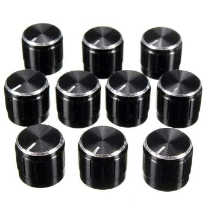 Gambar KNOB POTENSIO ALUMINIUM 14mm KNOP TUTUP POTENSIOMETER 14x17mm ec-11 - BLACK dari iSeeRobot undefined Tokopedia
