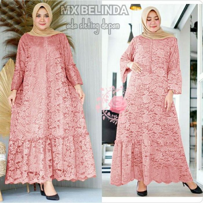 Gambar Gamis Besar Ukuran Jumbo Ld 120 130 140 Terbaru Dress Bigsize Brukat - Dusty, 5XL ( LD 140CM) dari HotLho Online Shop undefined Tokopedia