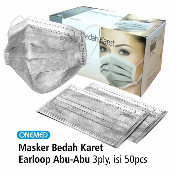 Gambar masker medis onemed 3 ply isi 50 - Abu-abu dari healthy and bright undefined Tokopedia