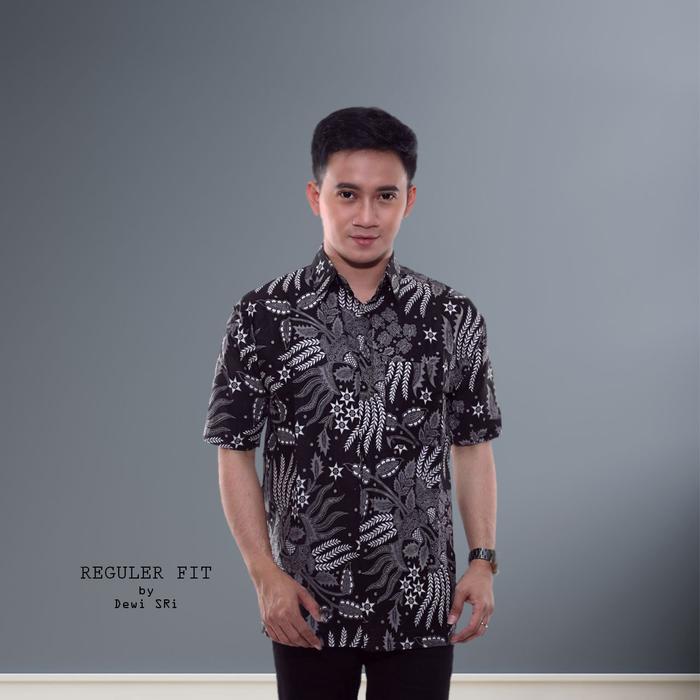 Gambar kemeja batik pria - baju batik pria terbaru - hem manggar abu, L dari Bimasakti_NEW undefined Tokopedia