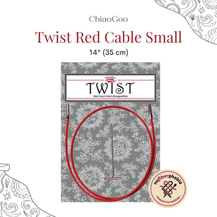 Gambar Alat Rajut ChiaoGoo Twist Red Cable Small - 14"/35cm dari Nofiberphobia Kota Surabaya Tokopedia