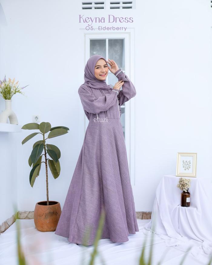Gambar Gamis/Dress Busui Syari Keyna Bahan Linen By Etuzi - 05 Aldeberry, XS dari BLACK WARTEG HIJAB undefined Tokopedia