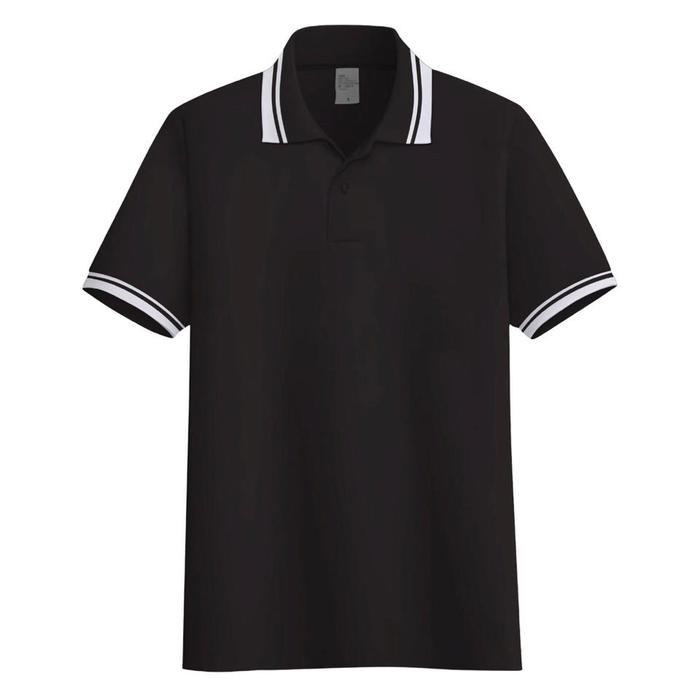 Gambar Kaos poloshirt kerah stripe list | kaos kerah pria seragam polos Hitam - Hitam, M dari DailyStore 21 undefined Tokopedia