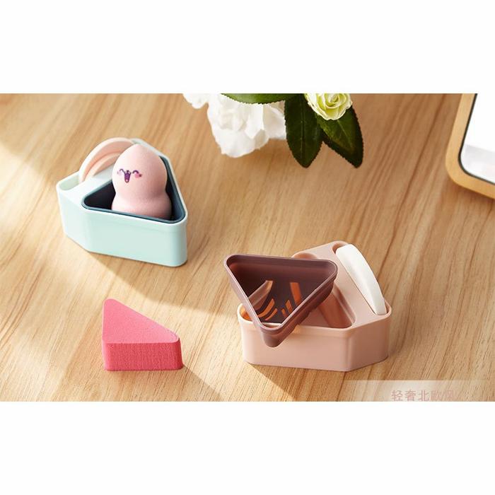 Gambar TP092 Tempat Spon Make Up Beauty Blender Kotak Penyimpanan Puff Sponge - Pink Coklat dari VJSHOP89 undefined Tokopedia