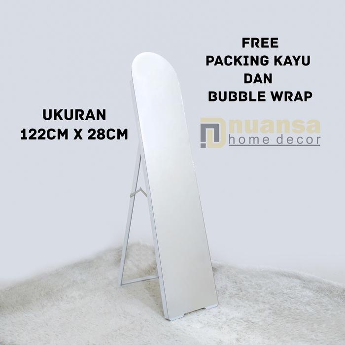 Gambar STANDING MIRROR OVAL FULL BODY TERBARU - Putih dari NuansaHomeDecor undefined Tokopedia