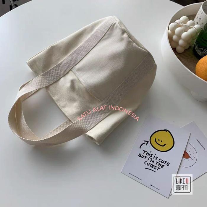 Gambar SATU ALAT - 100% CANVAS  PREMIUM TOTE BAG TAS BELLA JAPANESE - BROKEN WHITE dari SATU ALAT undefined Tokopedia