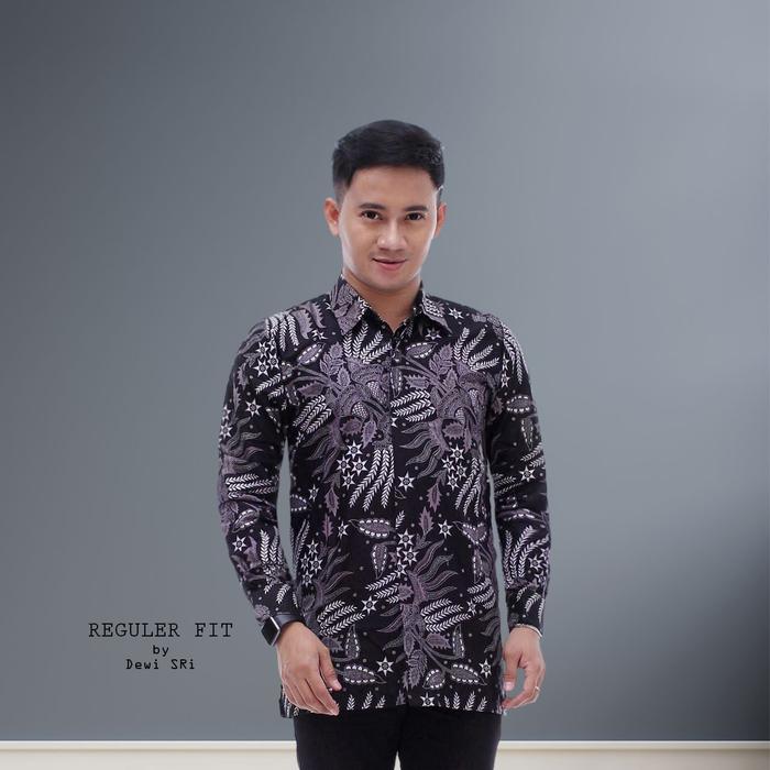 Gambar kemeja batik pria - baju batik pria terbaru - kmj manggar abu, L dari Bimasakti_NEW undefined Tokopedia
