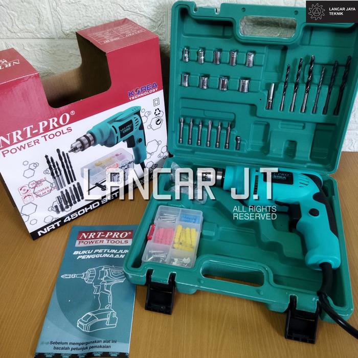Gambar MESIN BOR 10 MM SET MATA BOR NRT PRO 450 HD SET - NRT PRO 450 HD SET dari Lancar J.T Kota Administrasi Jakarta Barat Tokopedia