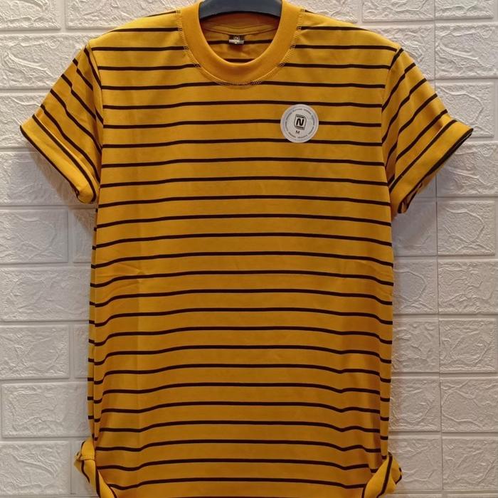 Gambar T Shirt Pria Wanita Salur - Kaos Distro Salur Bahan Berkualitas - Kuning, XL dari asc-family undefined Tokopedia