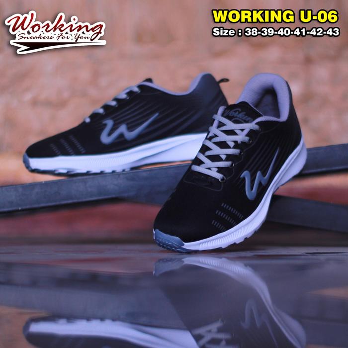 Gambar Sepatu Sneakers Pria Working Fashion Running Sport Shoes U 06 - Abu-abu, 38 dari RacunTokopedia. undefined Tokopedia