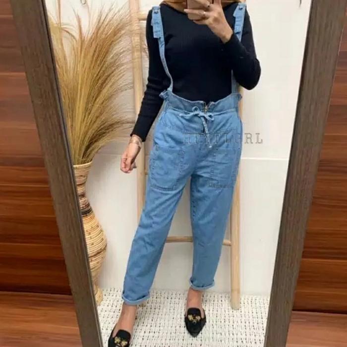 Gambar jumsuit wanita jeans - Biru, XXL dari monuelstore undefined Tokopedia