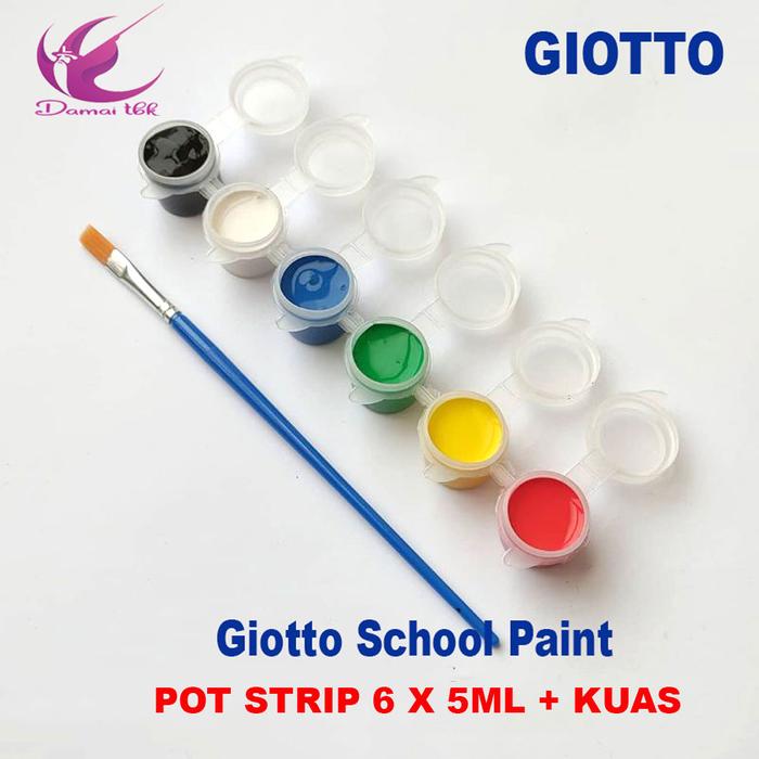 Gambar Giotto School Paint Set 6 warna x 5ml dan kuas - primer dari damai-tbk undefined Tokopedia