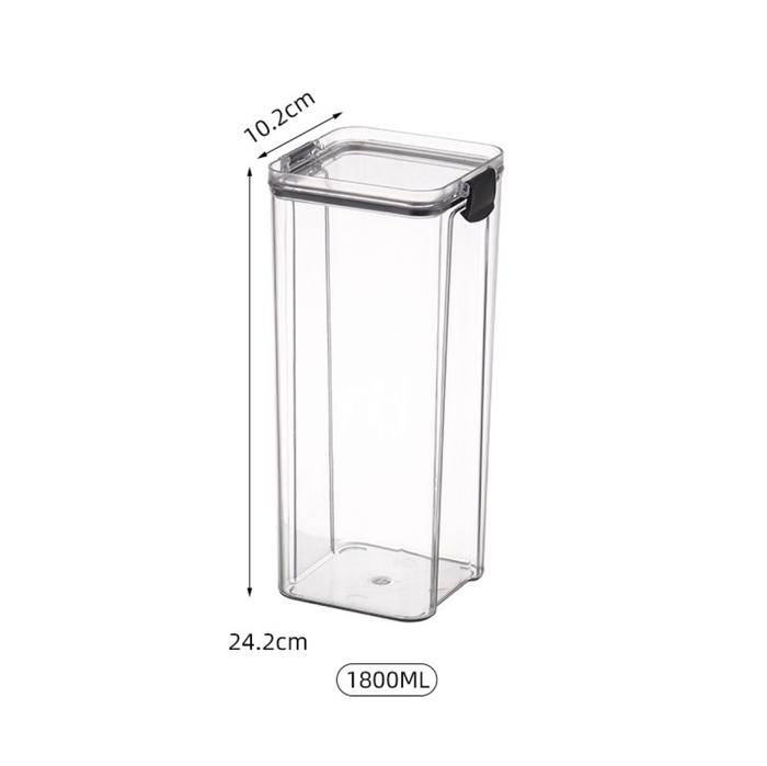 Gambar Toples VIRAL Kotak Snack Kedap Udara Penyimpanan Bening Cereal Kontain - Hitam 1800 ml dari Juragan91 undefined Tokopedia