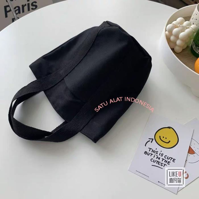 Gambar SATU ALAT - 100% CANVAS  PREMIUM TOTE BAG TAS BELLA JAPANESE - FULL HITAM dari SATU ALAT undefined Tokopedia