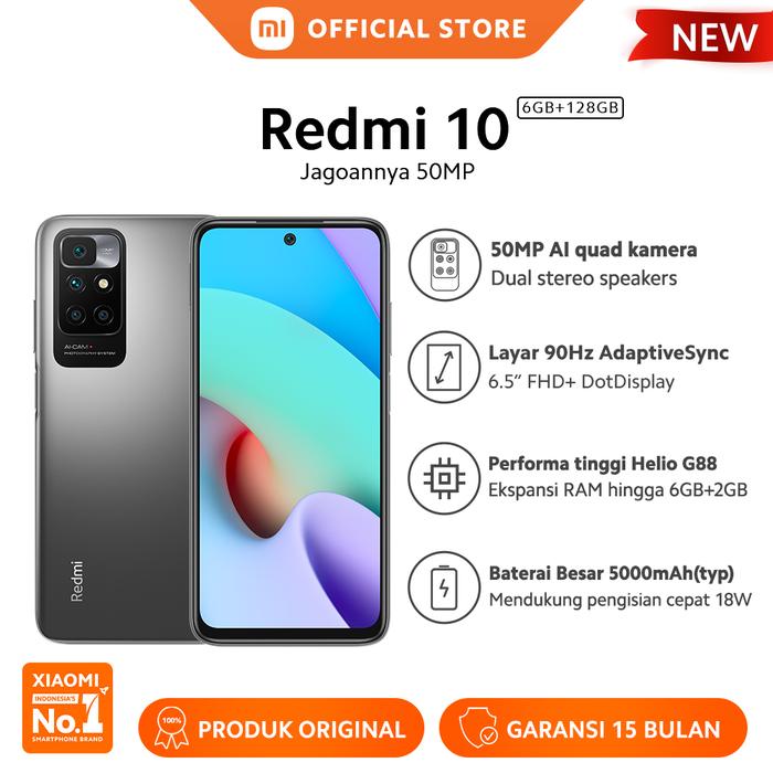 Gambar Xiaomi Official Redmi 10 2022 6/128GB Smartphone - Carbon Gray dari Xiaomi Indonesia undefined Tokopedia