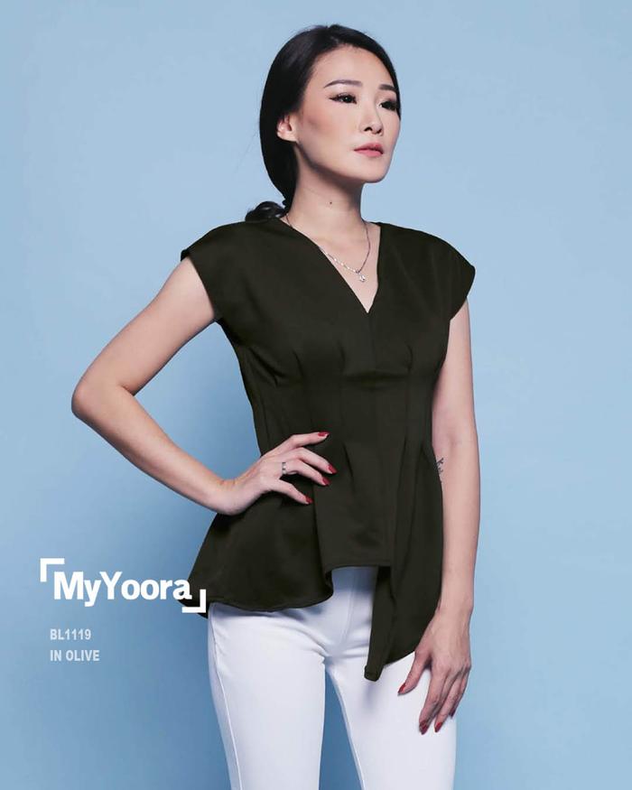 Gambar SALE! MyYoora Executive Blouse Collections Koleksi Atasan Wanita Mewah - Cana-Olive dari MyYoora Shop undefined Tokopedia